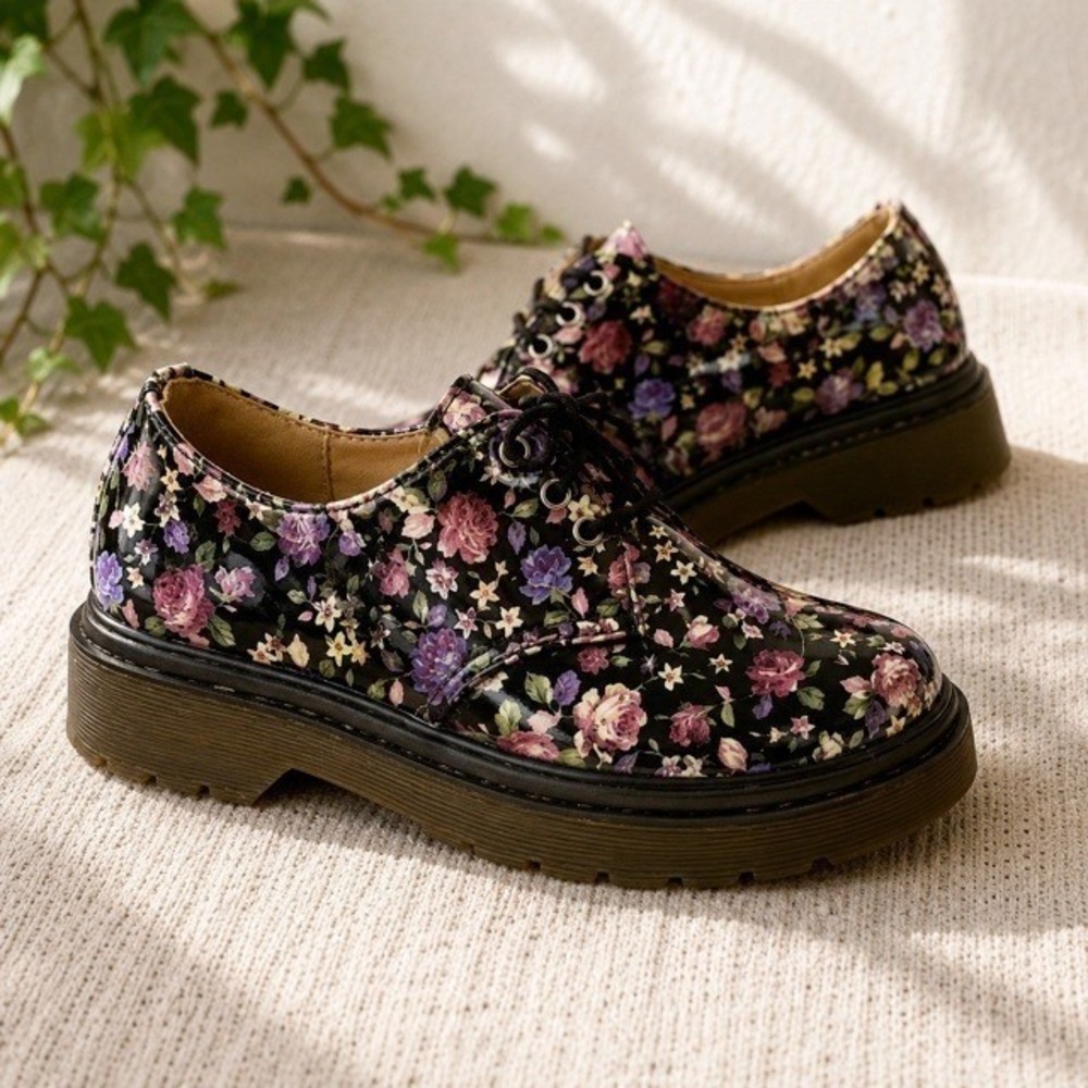 Candie's Floral Platform Oxford Shoes‎ Girls Youth 3 Chunky Lace Up